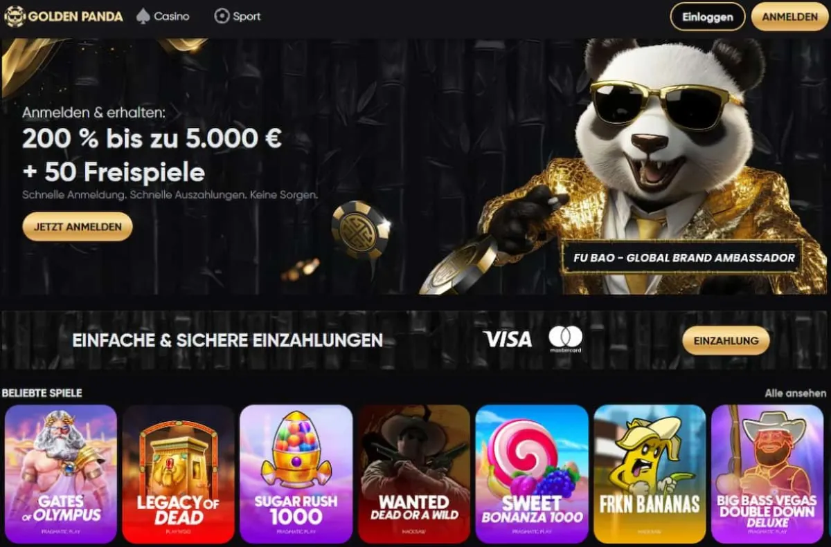 Golden Panda – Neuer Casino-Hit mit starkem Bonus und Cashback